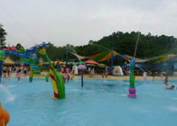 Campo de jogos colorido exterior do parque do Aqua das crianças com equipamento do entretenimento do pulverizador da fibra de vidro