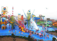 Campo de jogos exterior colorido do Aqua, corrediça de água das crianças da fibra de vidro 29x27m