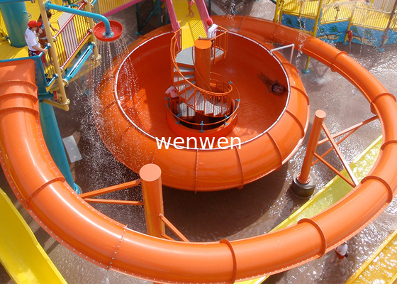 Amarelo vermelho da construção de alta velocidade do parque do Aqua da corrediça de água da bacia do espaço