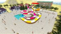 Corrediça espiral colorida aberta personalizada 100 Sq.M Floor Space do parque da água